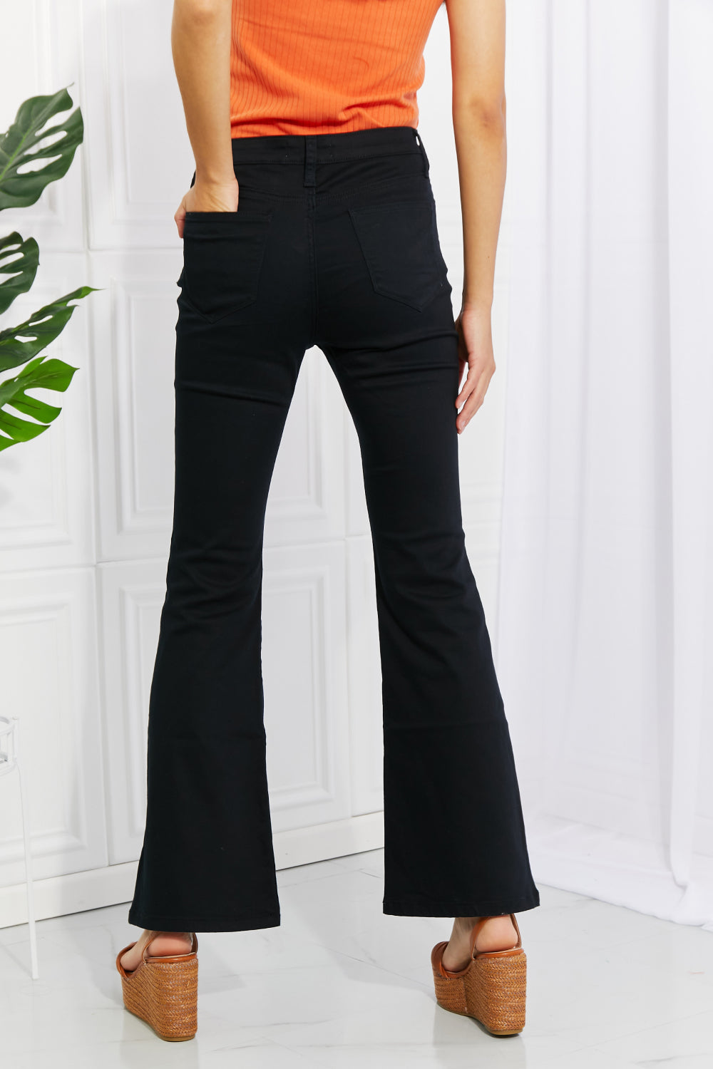 Clementine Full Size High-Rise Bootcut Jeans in Black