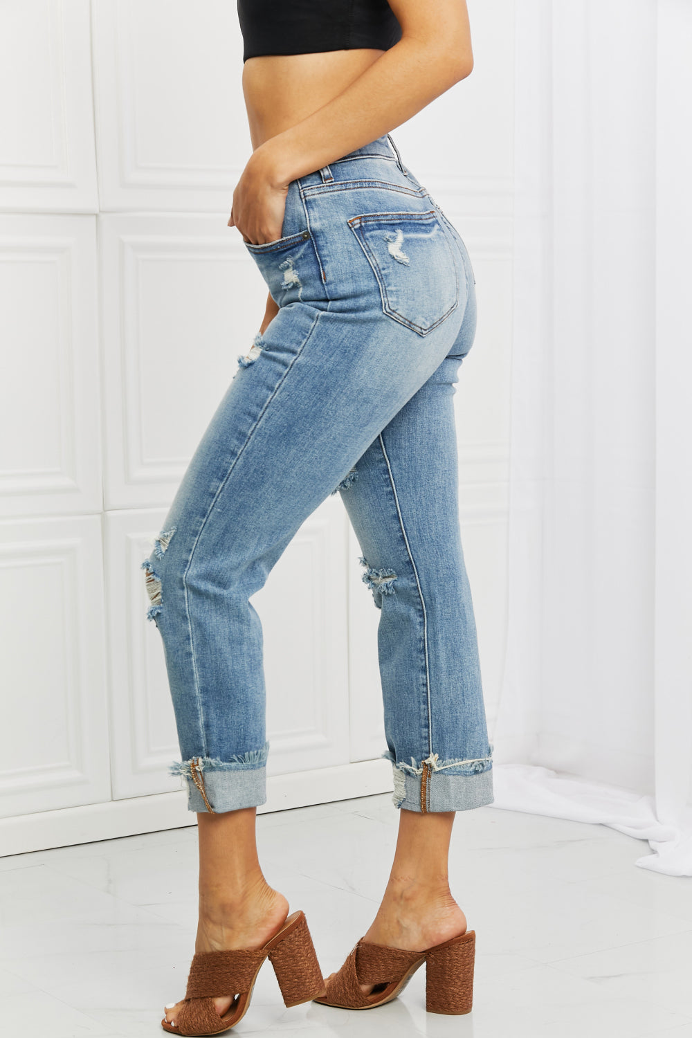 Leilani Distressed Straight Leg Jeans