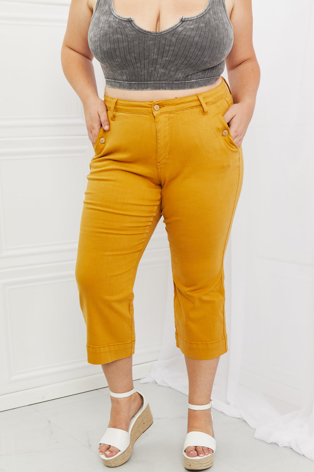 Jayza Full Size Straight Leg Cropped Jeans